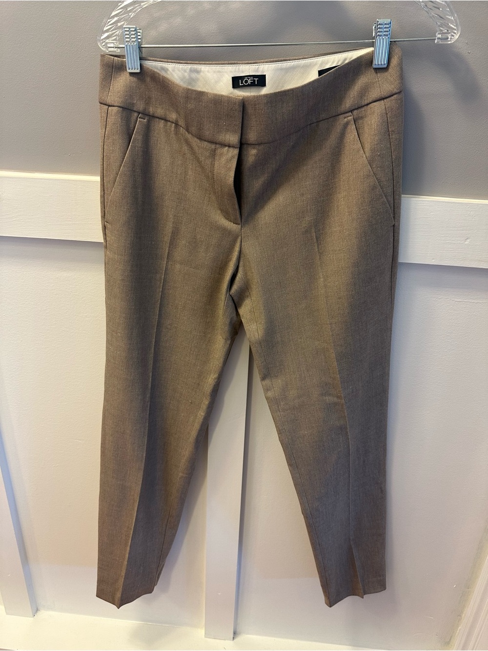 LOFT Brown Tailored Ankle Pants size 0